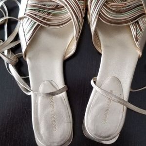 Giorgio Armani beautiful  leather Flat SANDALS
